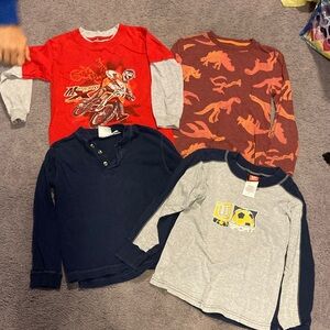 Cat & Jack Kids Long Sleeve Tees - Red, Brown, Navy, Gray